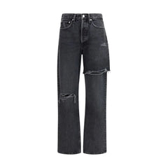 Agolde Black Recycled Cotton Straight-Leg Jeans