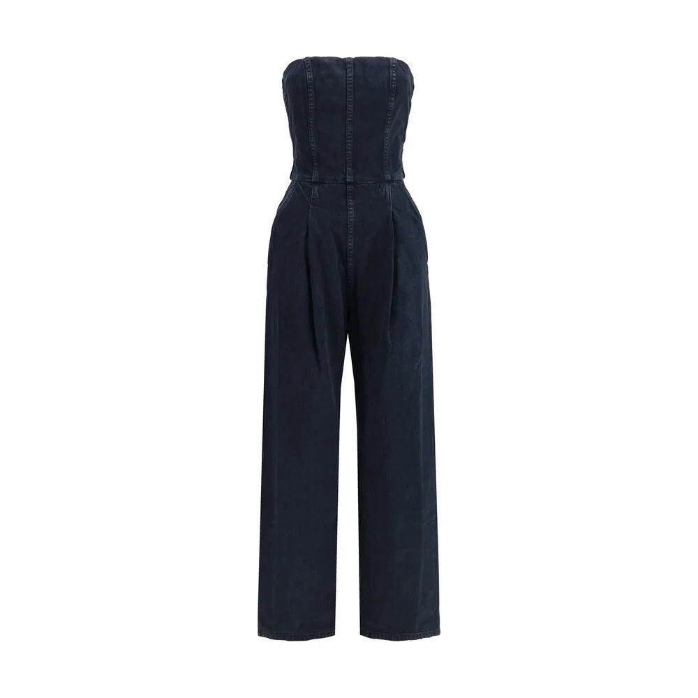 Agolde Blue Cotton Jumpsuit