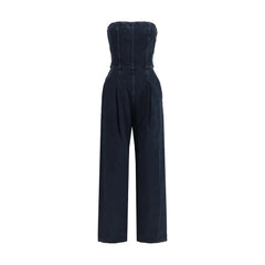 Agolde Blue Cotton Jumpsuit