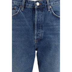 Agolde Blue Cotton Relaxed Fit Jeans