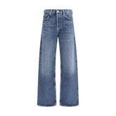 Agolde Blue Cotton Straight-Leg Jeans