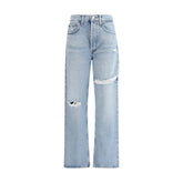 Agolde Light Blue Cotton Straight-Leg Jeans