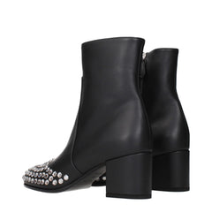 Alaïa Black Leather Ankle Boots