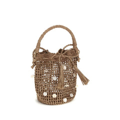 Alanui Brown Raffia Backet Bag