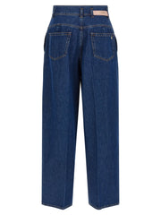 Alberta Ferretti Blue Cotton High-Waisted Jean - IT40