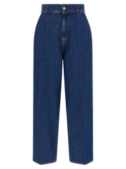 Alberta Ferretti Blue Cotton High-Waisted Jean - IT40