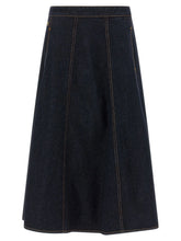 Alberta Ferretti Blue Cotton Mini Skirt