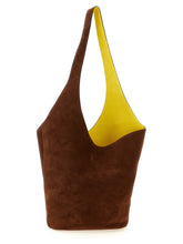 Sac à épaule en cuir marron Alberta Ferretti