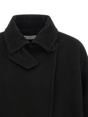 Alberto Biani Black Virgin Wool Coat - IT38