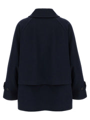 Alberto Biani Blue Virgin Wool Coat - IT38