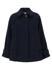 Alberto Biani Blue Virgin Wool Coat - IT38