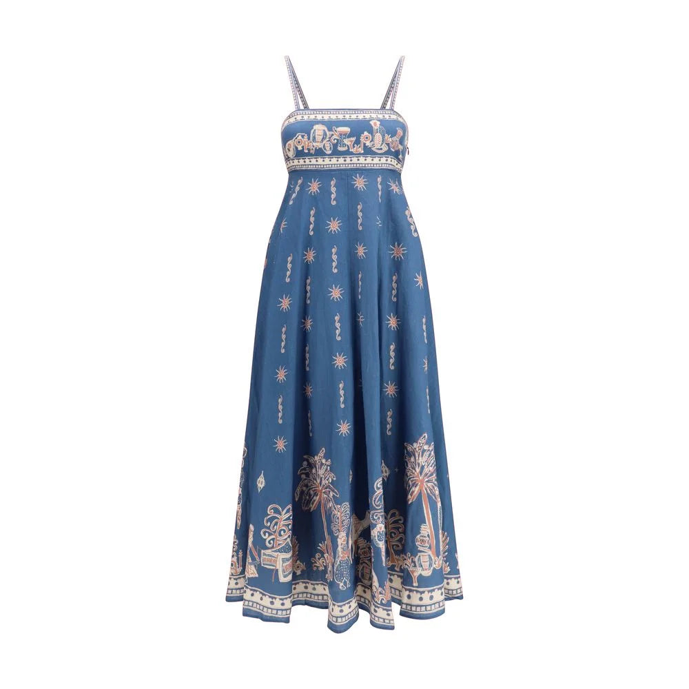 Alemais Blue Linen Casual Dress - 8