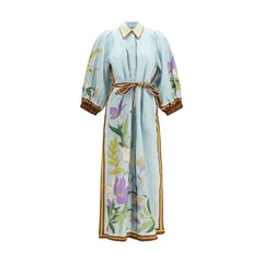 Alemais Multicolor Linen Casual Dress - 8
