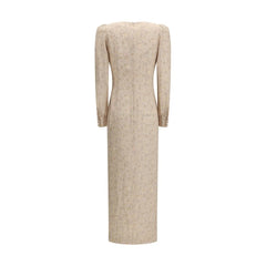 Robe décontractée en soie beige Alessandra Rich