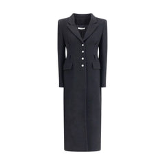 Alessandra Rich Black Fleece Wool Coat - IT42 | L