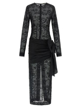 Alessandra Rich Black Viscose Long Dress