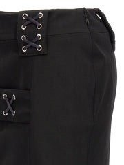 Alessandra Rich Black Wool Midi Skirt - IT38
