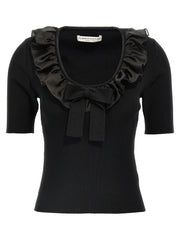 Alessandra Rich Black Wool T-Shirt - IT40