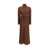 Vestido Casual de Seda Castanha Alessandra Rich