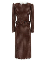 Alessandra Rich Brown Silk Midi Dress - IT40