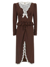 Alessandra Rich Brown Silk Midi Dress - IT40