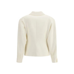 Alessandra Rich Cream Fleece Wool Blazer - IT40 | M