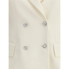 Alessandra Rich Cream Fleece Wool Blazer - IT40 | M