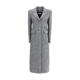 Alessandra Rich Gray Fleece Wool Coat - IT44 | L