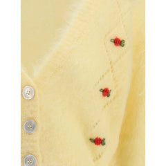 Alessandra Rich Mohair Cardigan with embroidery - Cardigans