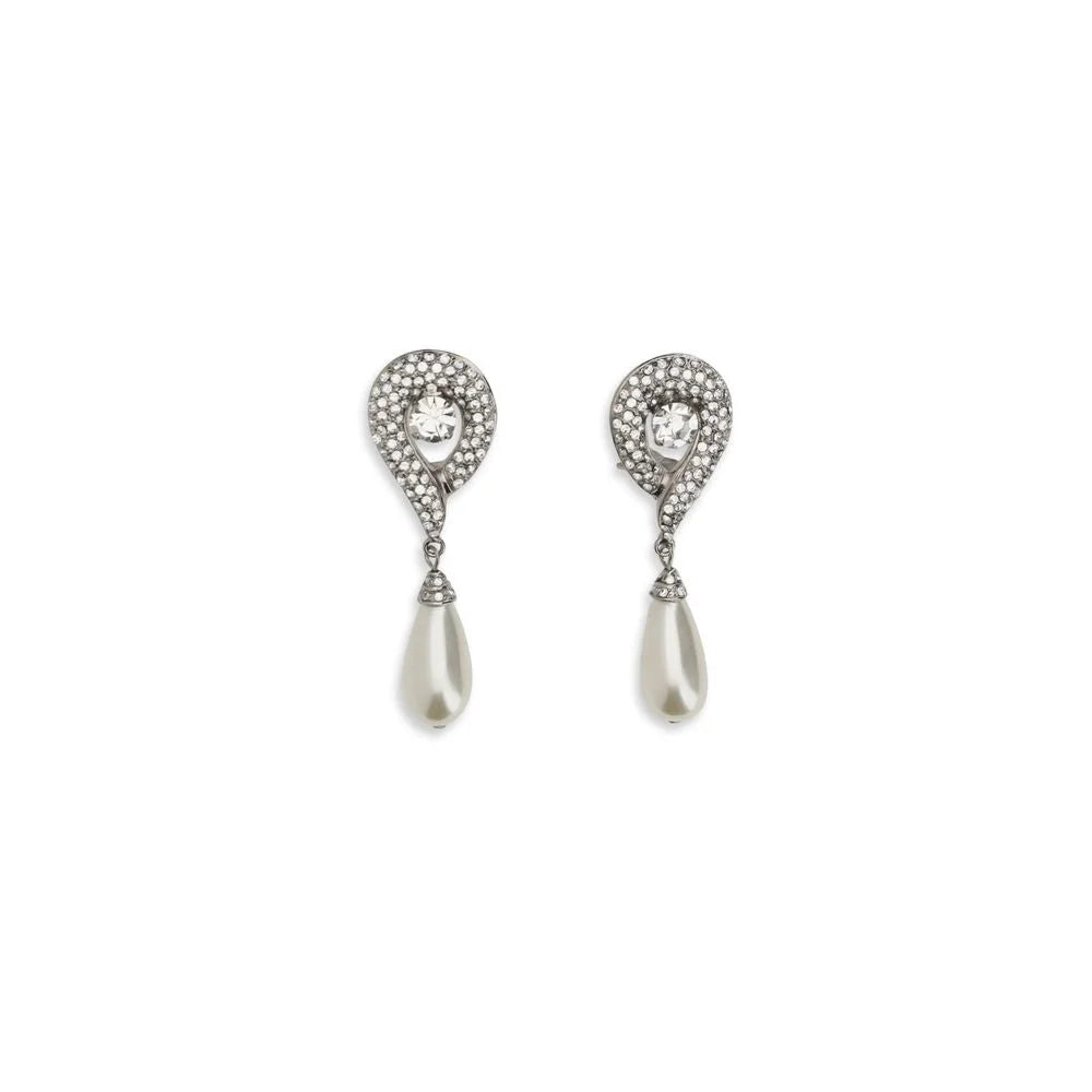 Alessandra Rich Silver Brass Earrings - One Size