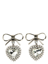 Alessandra Rich Silver Glass Earrings - One Size