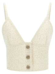 Alessandra Rich White Polyester Tank Tops