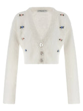 Alessandra Rich White Wool Cardigan