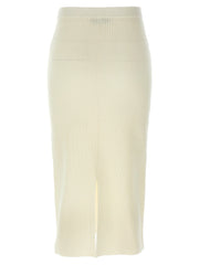Alessandra Rich White Wool Midi Skirt - IT42