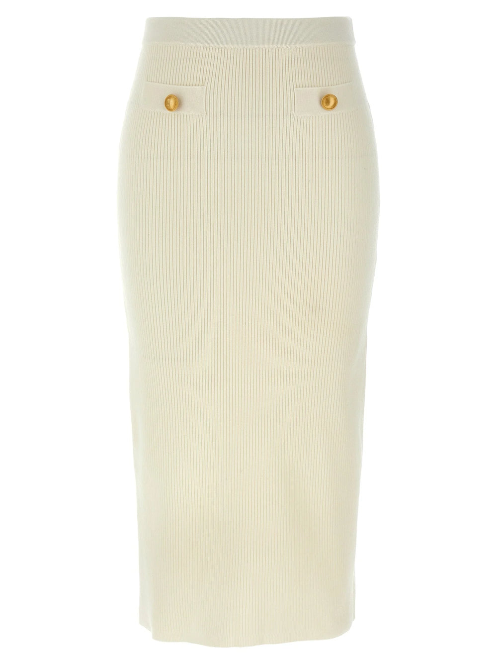 Alessandra Rich White Wool Midi Skirt - IT42