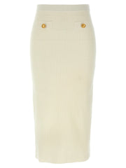Alessandra Rich White Wool Midi Skirt - IT42