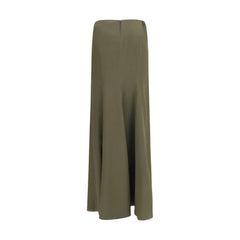 Alexander McQueen Bicolor Silk Long Skirt
