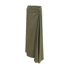 Alexander McQueen Bicolor Silk Long Skirt