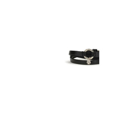 Alexander McQueen Black Calf Leather Bos Taurus Bracelet - One Size