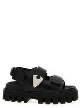 Alexander McQueen Black Calf Leather Bos Taurus Flat Sandals - EU38/US8