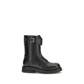 Alexander McQueen Black Calf Leather Bos Taurus Lace-Up Boots