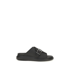 Alexander McQueen Black Calf Leather Bos Taurus Platform Sandals