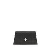 Sac bandoulière en cuir de veau noir Alexander McQueen Bos Taurus