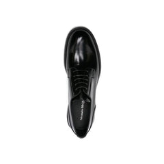 Alexander McQueen Black Calfskin Oxfords And Derbies