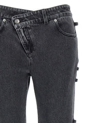 Alexander McQueen Black Cotton Flared Jeans - 24