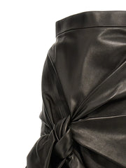 Alexander McQueen Black Lamb Leather Long Skirt
