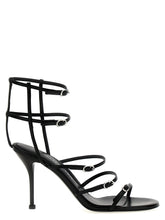 Alexander McQueen Black Lambskin Stiletto Heel Sandals
