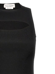 Alexander McQueen Black Viscose Midi Dress - XS