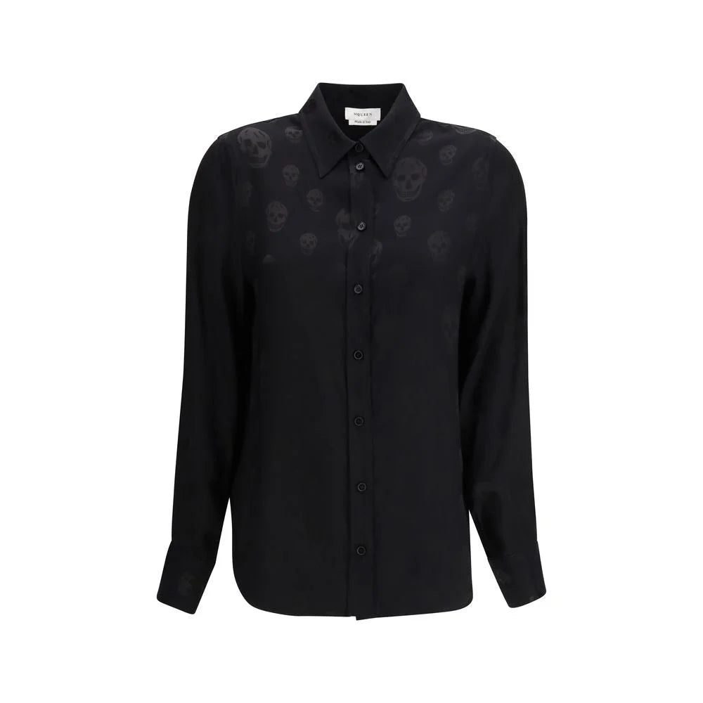 Alexander McQueen Black Viscose Pattern Shirt