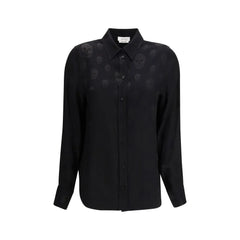Alexander McQueen Black Viscose Pattern Shirt - IT44 | L